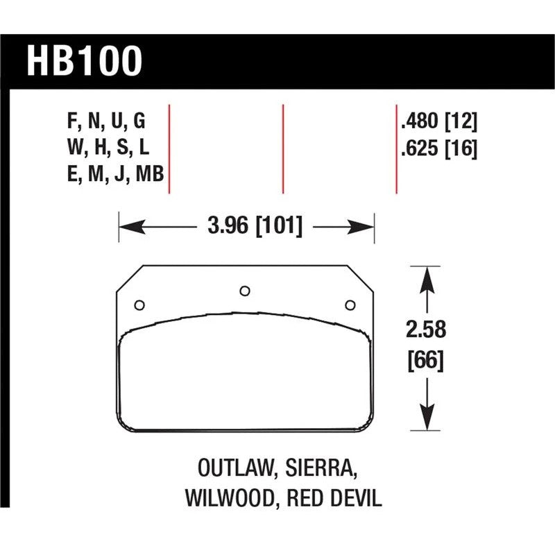 Hawk Performance HPS 5.0 Ferro-Carbon brake pads for Wilwood DL, Outlaw, and Sierra 12mm calipers.