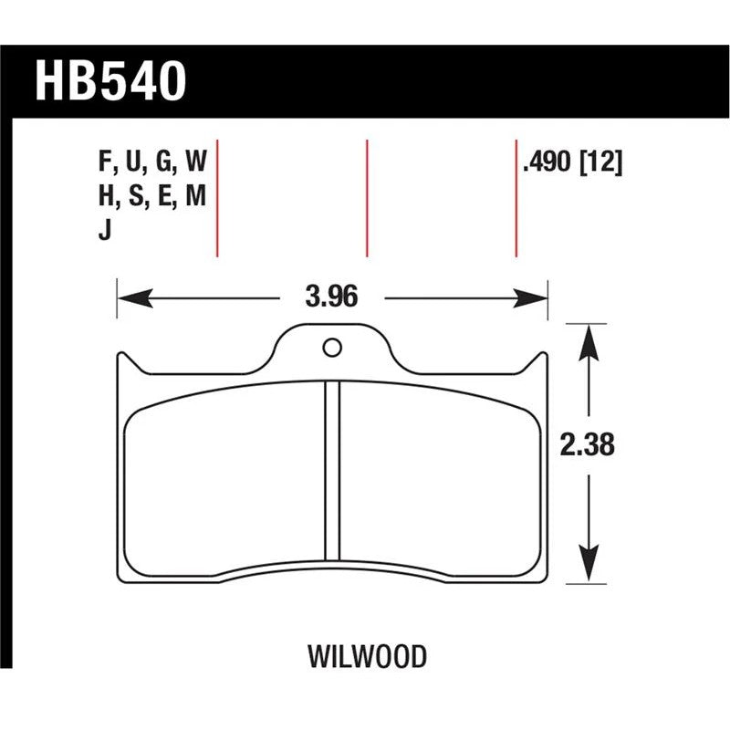 Hawk Performance DTC-60 race brake pads for Wilwood calipers showing the high-torque friction material and backing plate.