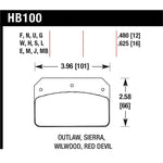 Hawk Performance DTC-30 racing brake pads for Wilwood Dynalite calipers, MPN HB100W.480.