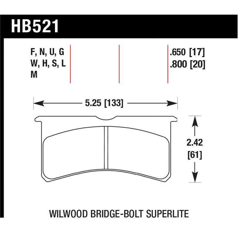Hawk Performance DTC-70 race brake pads for Wilwood Superlite 4/6 Forged Thin calipers