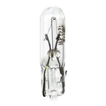 Clear Hella 2721 T1.5 miniature glass bulb with W2x4.6d wedge base for instrument clusters.