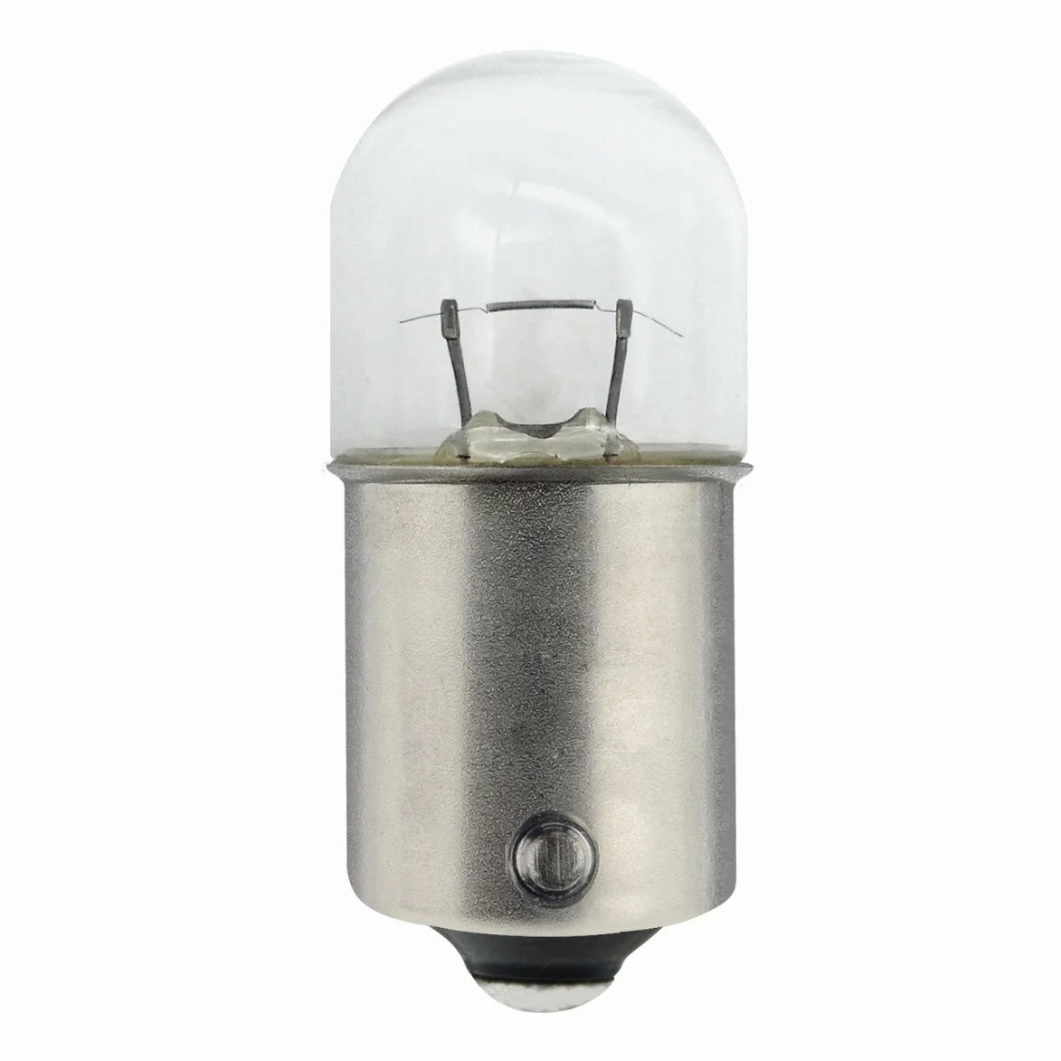 Twin pack of HELLA 5007 12V 5W clear incandescent bulbs with BA15s metal bases