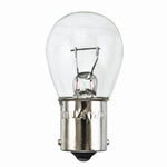 Twin pack of Hella 7506 12V 21W auxiliary bulbs with clear S8 glass and BA15S metal bayonet bases.