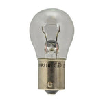Hella 7506 12V 21W bulb with BA15s metal base and clear S8 glass envelope for vehicle signaling.