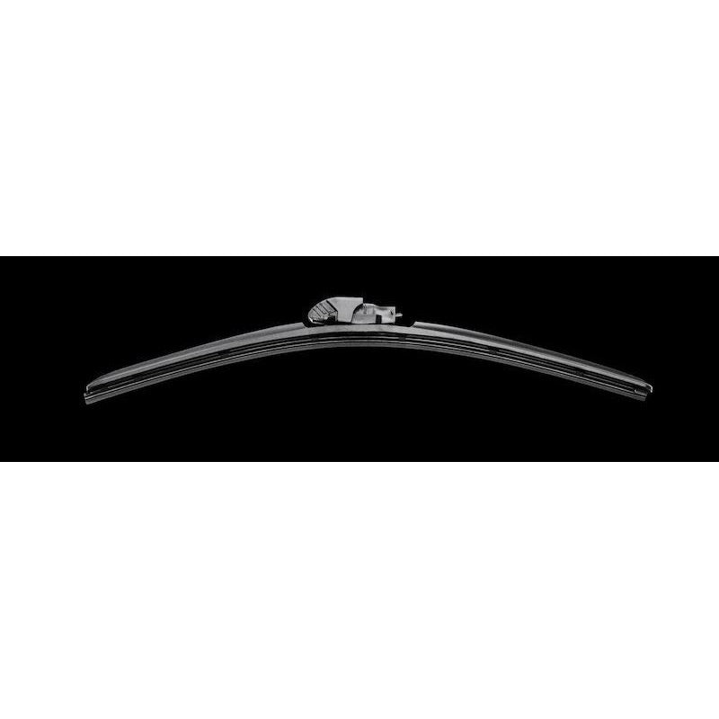 Single 19-inch Hella Clean Tech frameless beam wiper blade showing aerodynamic profile and multi-clip adapter.