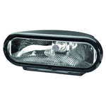 Hella FF75 Series halogen fog lamp kit featuring compact flat housings and H7 12V/55W bulbs.