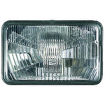 Hella 164 x 103mm rectangular H4 12V ECE halogen headlamp insert with clear glass lens.