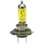 Hella Optilux XY Series H7 halogen bulb featuring a yellow-tinted glass envelope and standard H7 base.
