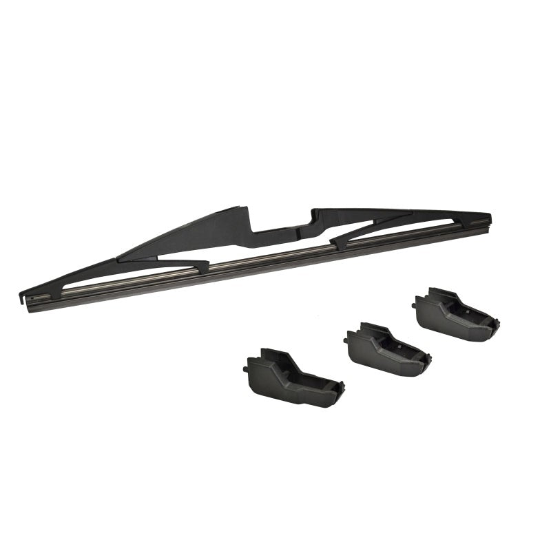 HELLA Hybrid 12-inch rear wiper blade with multi-clip adaptor system and black aerodynamic housing.