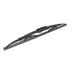 Hella 16-inch standard series conventional wiper blade with black metal frame and graphite-coated rubber strip.