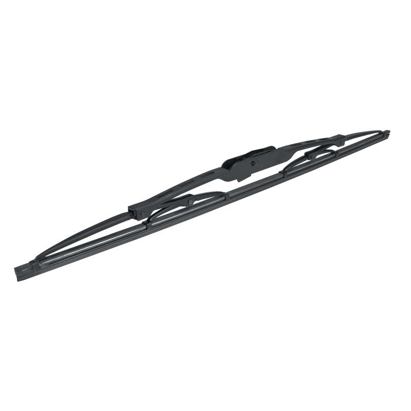 Hella 18-inch standard wiper blade with metal frame and graphite-coated rubber strip.
