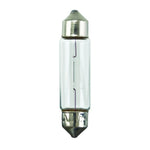 Hella 6411 clear 12V 10W 10x41mm T3.25 festoon bulb with tungsten filament and SV8.5-8 base.