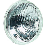 Hella Vision Plus 5-3/4 inch round H4 halogen conversion headlamp with glass lens and metal reflector.