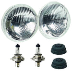 Hella Vision Plus 5.75-inch round high/low beam halogen conversion headlamp with clear glass lens and reflector.