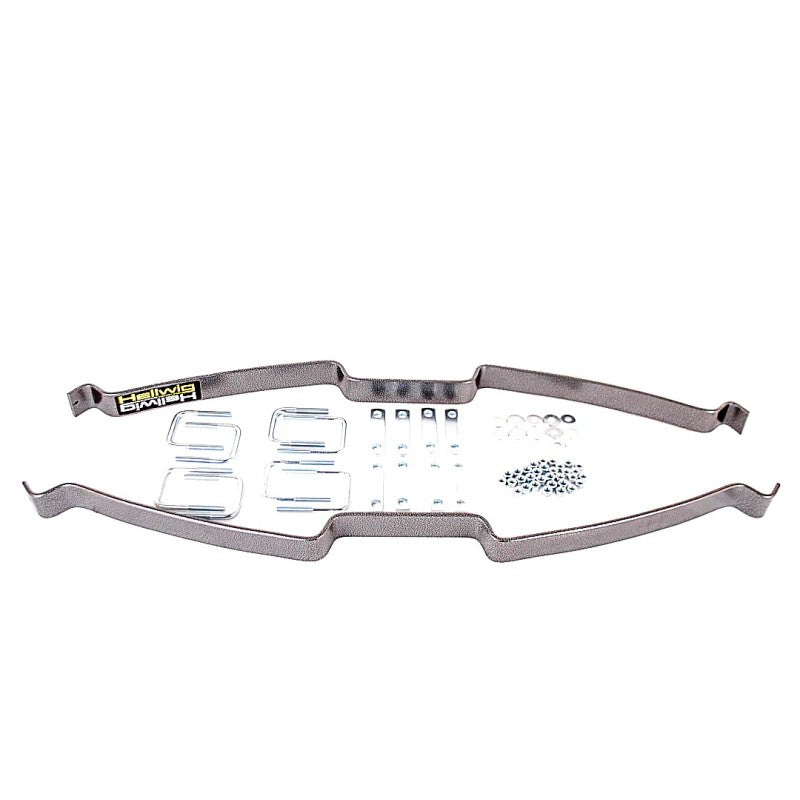 Hellwig EZ-990 black powder-coated steel helper spring kit with U-bolts for 2003-2008 Dodge Ram 1500.