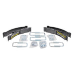 Hellwig 1520 Load Pro 15 leaf helper spring kit with powder-coated steel leaves and heavy-duty zinc-plated U-bolts.