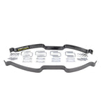 Hellwig EZ-990 black powder-coated leaf helper spring kit with mounting hardware for Chevy Silverado and GMC Sierra 1500.