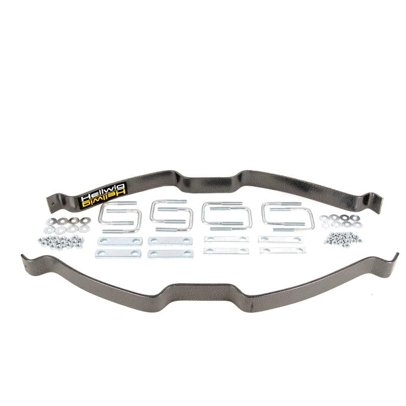 Hellwig EZ-990 black powder-coated helper spring kit with gold zinc plated U-bolts and hardware for 2009-2014 Ford F-150.