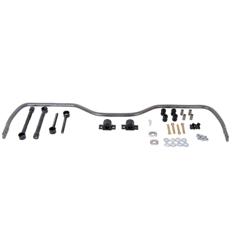 Hellwig 7/8 inch solid heat treated chromoly rear sway bar with mounting hardware for lifted Ram 1500 trucks.