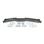 Hellwig EZ-990 black powder-coated helper leaf spring kit with heavy-duty U-bolts and mounting hardware.
