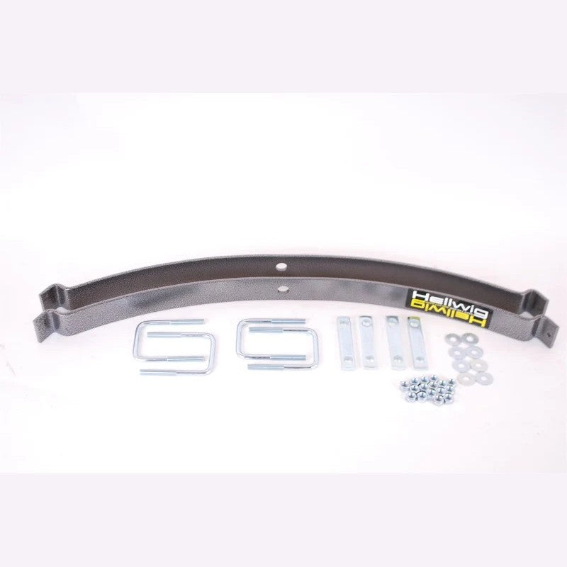 Hellwig EZ-990 black powder-coated helper spring kit with adjustable steel springs and mounting hardware.