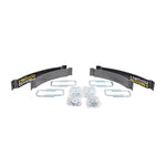 Hellwig EZ-1000 black powder-coated steel helper spring with zinc-plated U-bolts and mounting hardware.