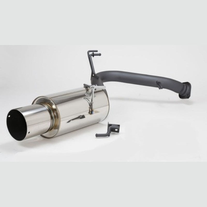 HKS Hi-Power Series polished stainless steel rear muffler for 2005-2008 Scion tC.