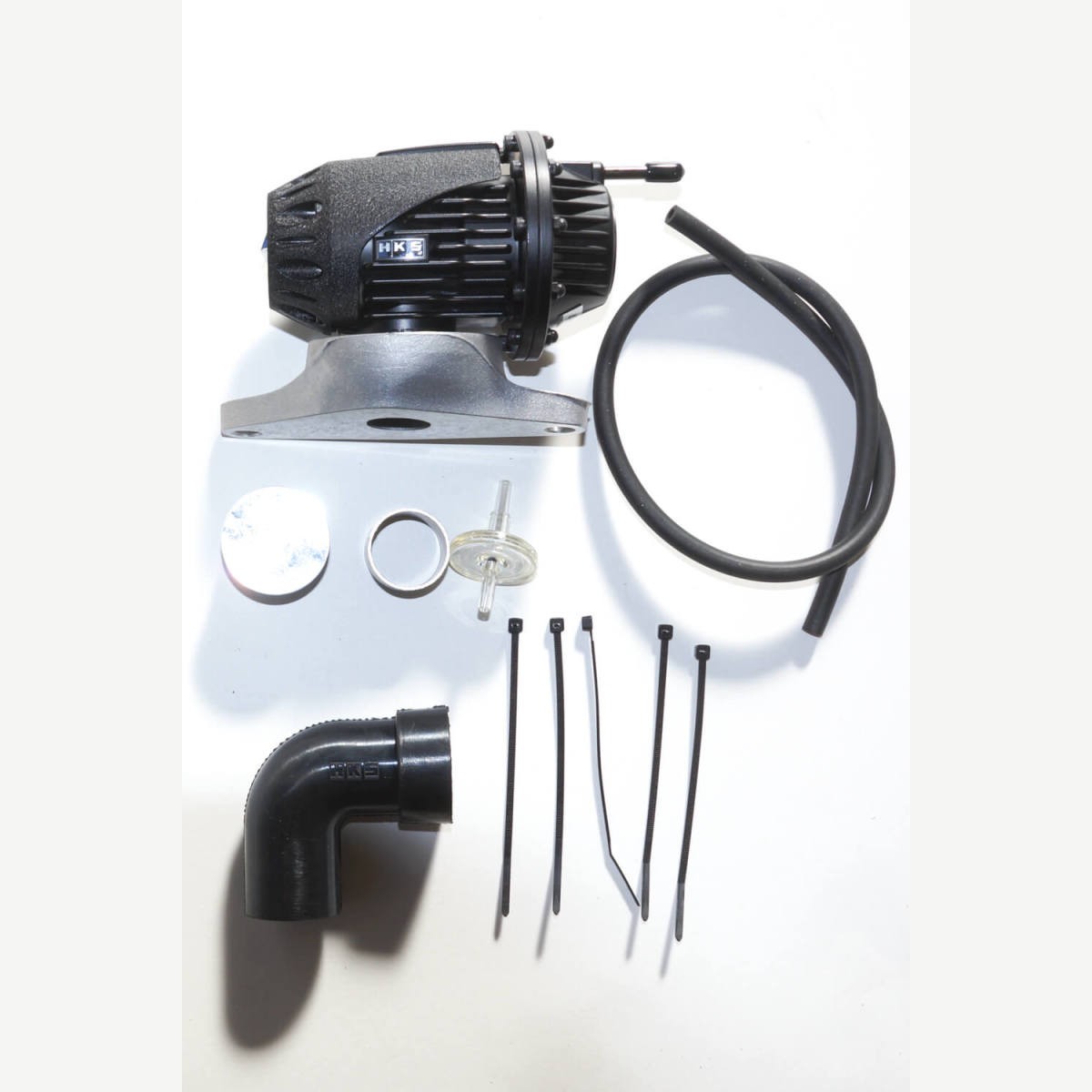 HKS Super SQV4 Black Edition blow off valve with included suction return kit plumbing for Subaru WRX STI