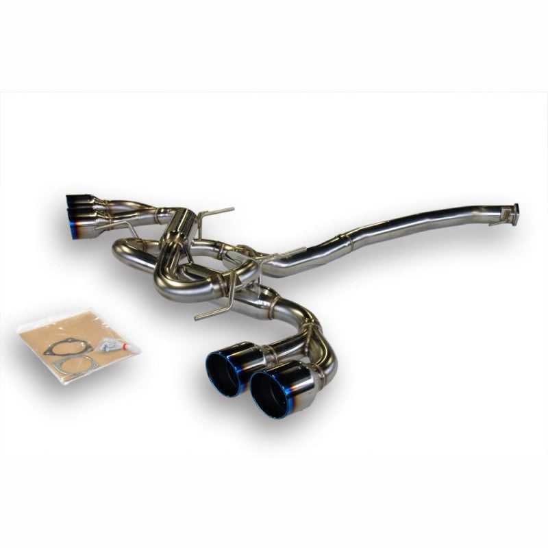 HKS Legamax Premium flux welded exhaust system with polished tips for Nissan GT-R R35
