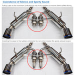 HKS Hi-Power dual catback exhaust system with burnt titanium tips for 2017 Infiniti Q60 RWD