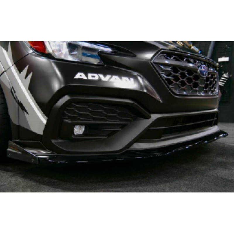 HKS front bumper spoiler installed on the front end of a 2022-2024 Subaru WRX VB chassis.