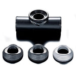 HKS 60mm aluminum weld-on blow-off valve flange for custom intercooler piping fabrication.