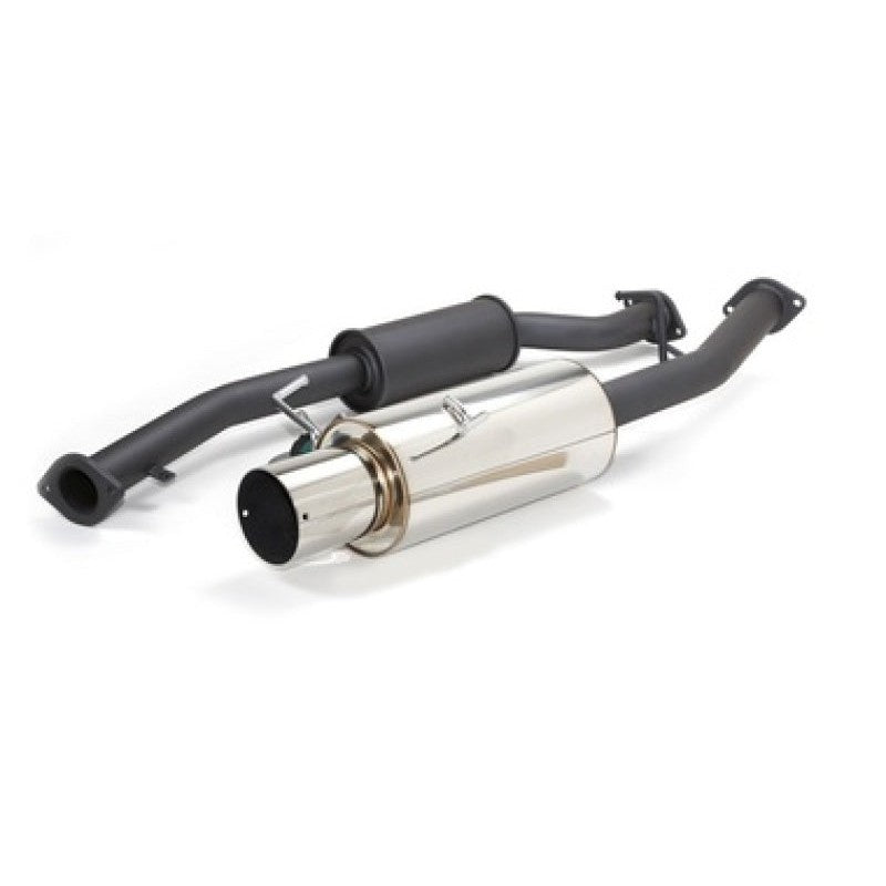 HKS Hi-Power stainless steel exhaust system for 1995-1998 Nissan 240SX with polished canister muffler and piping.