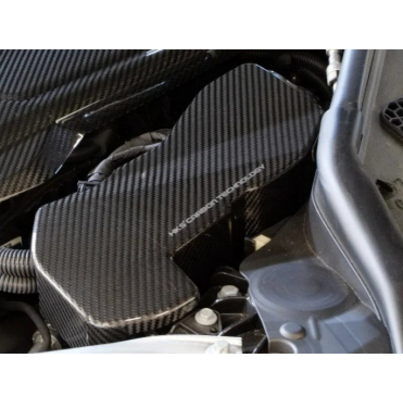 Twill weave HKS dry carbon fiber ECU cover with HKS logo for Toyota GR Supra A90.