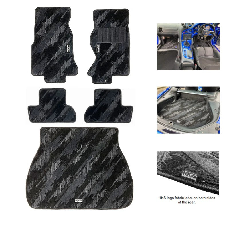 HKS OCT pattern floor mats for Mazda RX-7 FD3S right-hand drive models