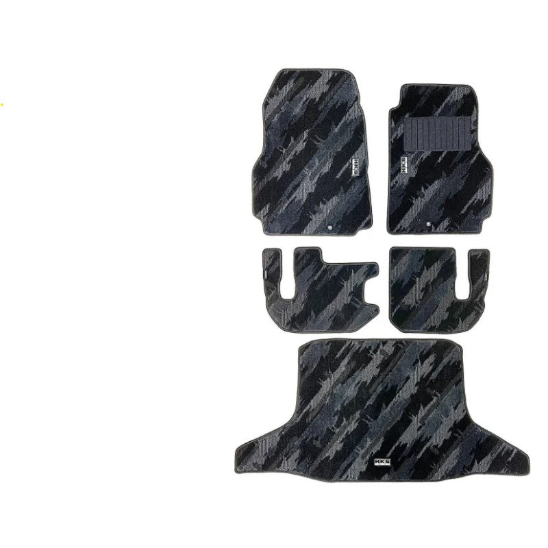 HKS Oil Color Tune full set floor mats for LHD Nissan GT-R R35 with signature splash pattern