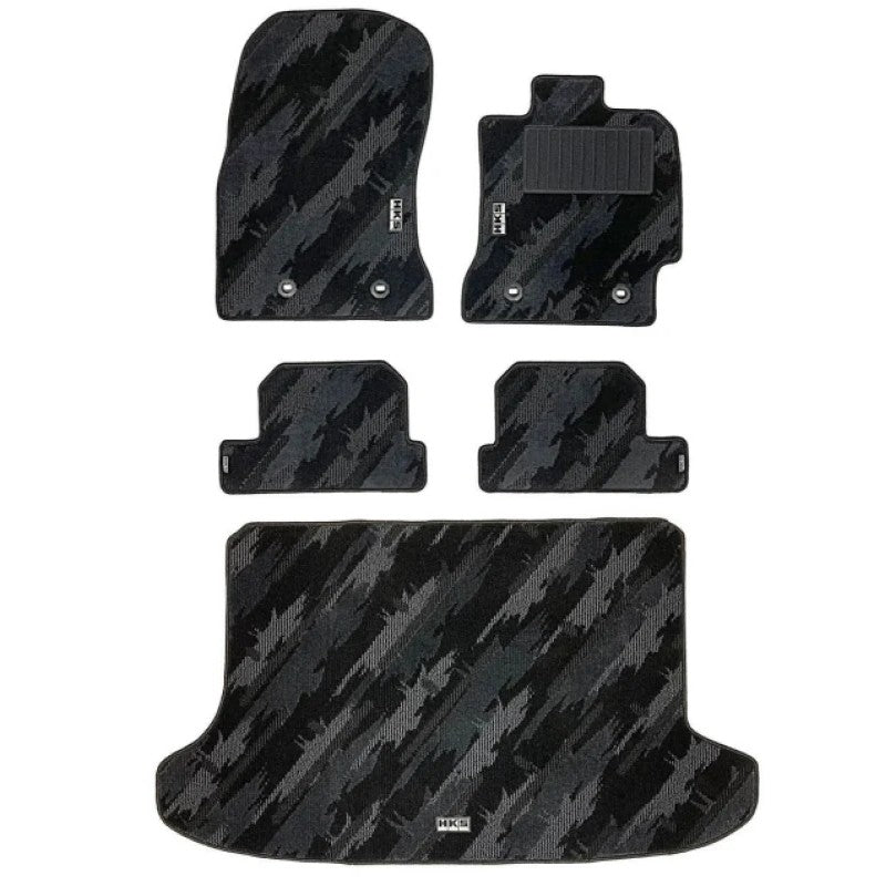 HKS Oil Color full set floor mats with non-slip backing for Left-Hand Drive Toyota 86 and Subaru BRZ