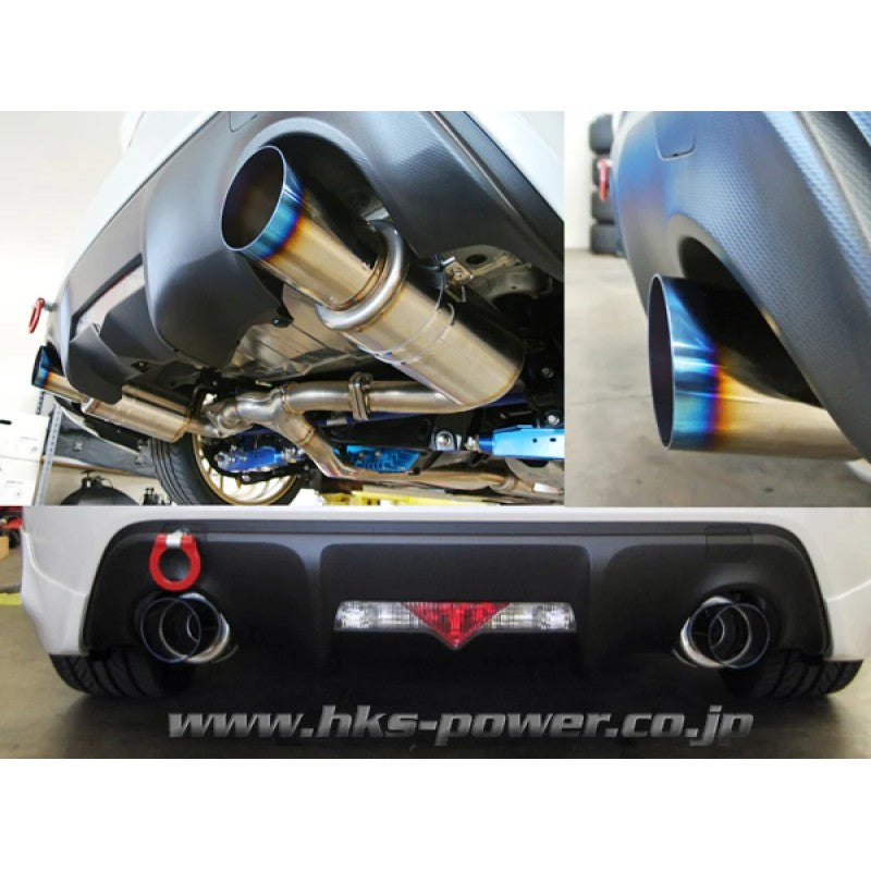 HKS Hi-Power SPEC-L stainless steel exhaust system with muffler and polished piping for Scion FR-S.