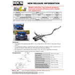 HKS Hi-Power SPEC-L2 stainless steel exhaust system for 2017-2021 Honda Civic Type R FK8.