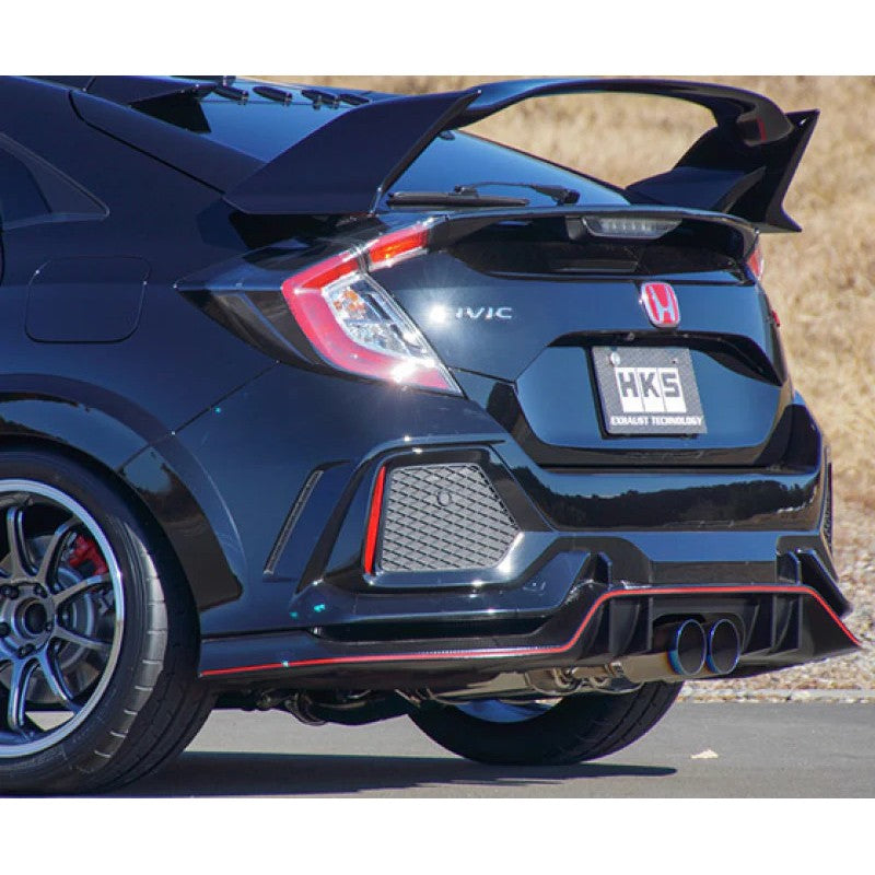 HKS LEGAMAX Premium cat-back exhaust system with polished tips for Honda Civic Type-R FK8