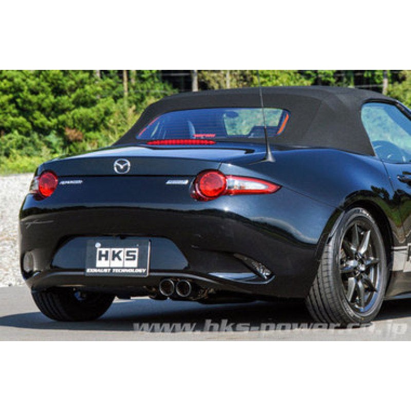 HKS LEGAMAX Premium stainless steel rear section exhaust system for Mazda Roadster ND5RC