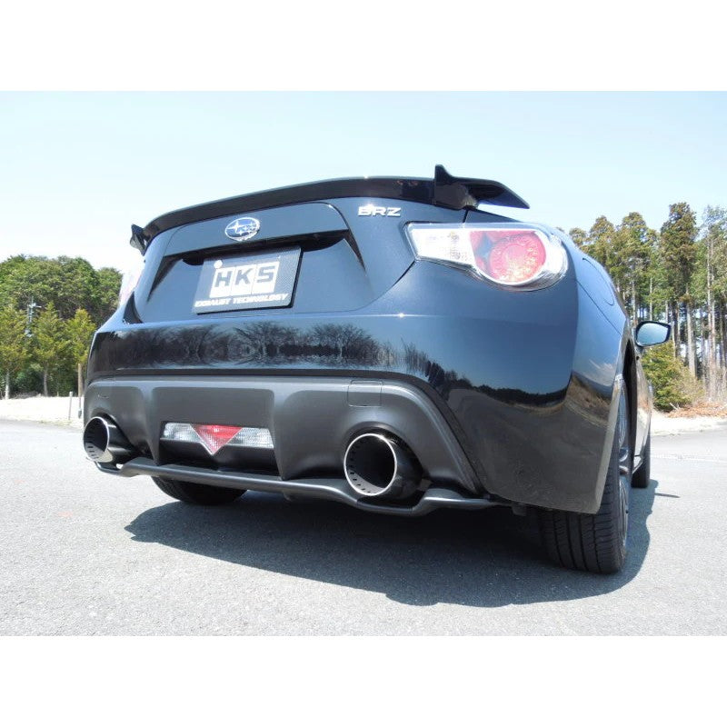 HKS LEGAMAX Premium dual-exit stainless steel exhaust system with center pipe for ZN6 Toyota 86 and Subaru BRZ