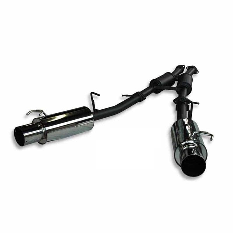 HKS dual exhaust system featuring dual mufflers and polished piping for the 1990-1995 Nissan 300ZX Turbo.