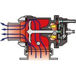 Silver HKS Racing SQV universal blow off valve featuring the iconic high-capacity sequential valve outlet.