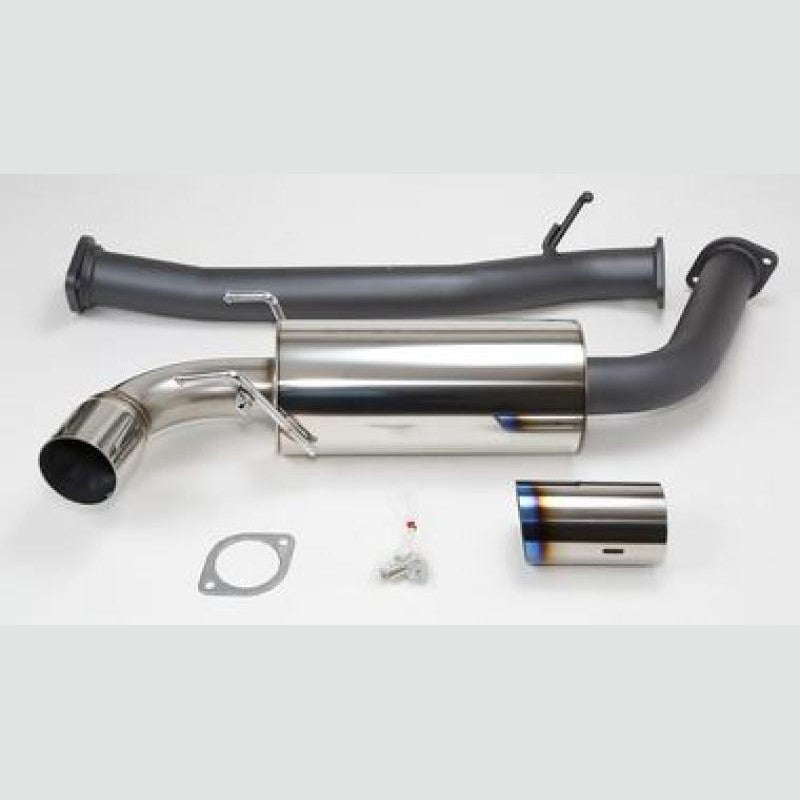 HKS Hi-Power single exit cat-back exhaust system with 75mm SUS304 piping and titanium tip for Mazda RX-8