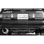 HKS Silent Hi-Power polished stainless steel cat-back exhaust system for Mazda RX-7 E-FC3S with 13B-T engine.