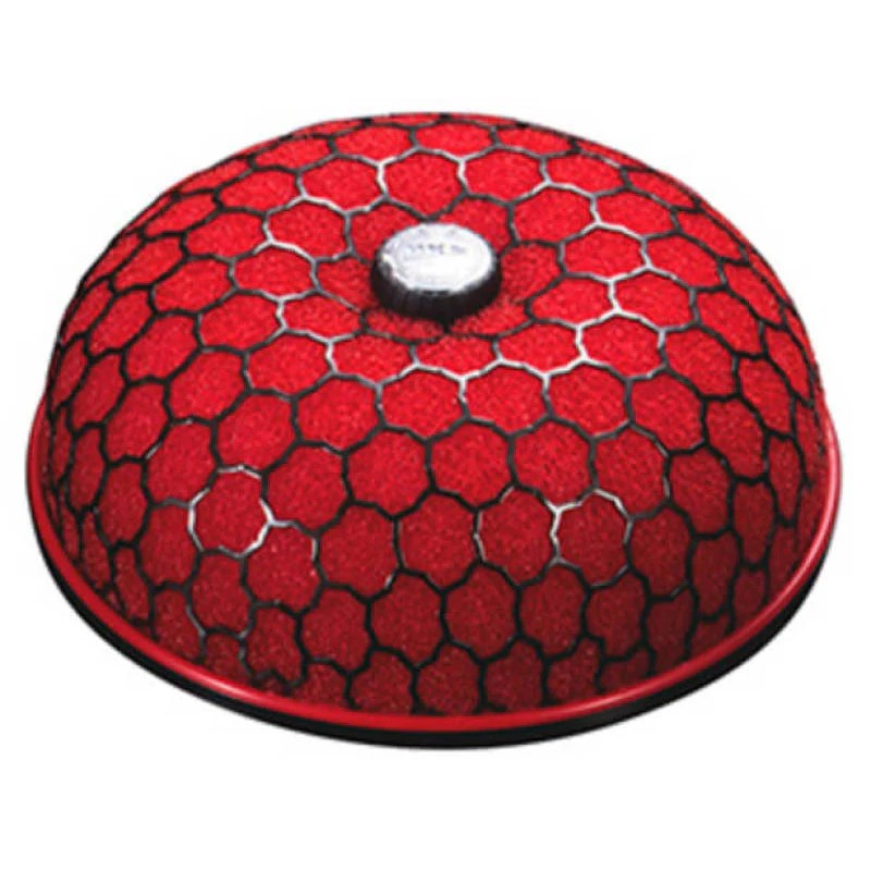 HKS Super Power Flow air filter assembly with red 2-layer wet filter element and 80mm inlet flange.