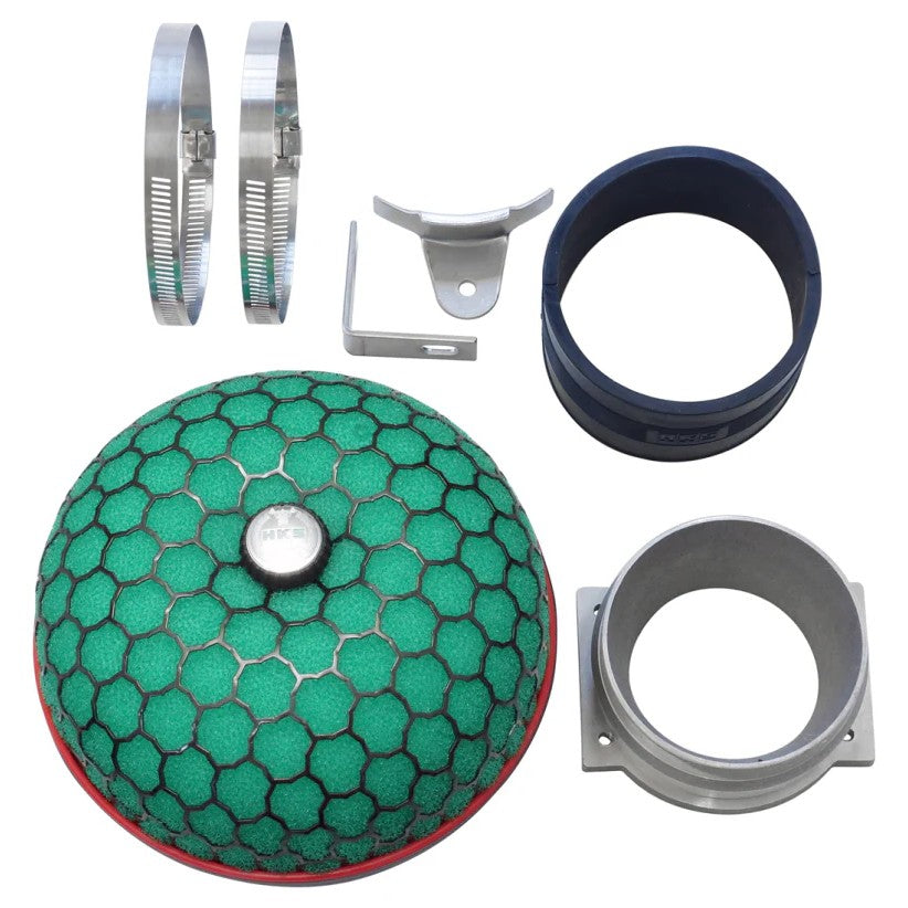 HKS Super Power Flow green mushroom air filter and intake assembly for Nissan Skyline RB20DET