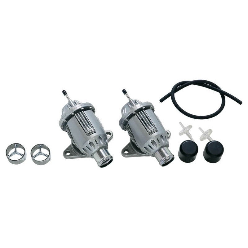HKS Super SQV 4 sequential blow off valve kit for Nissan GT-R R35 VR38DETT featuring silver die-cast aluminum body.