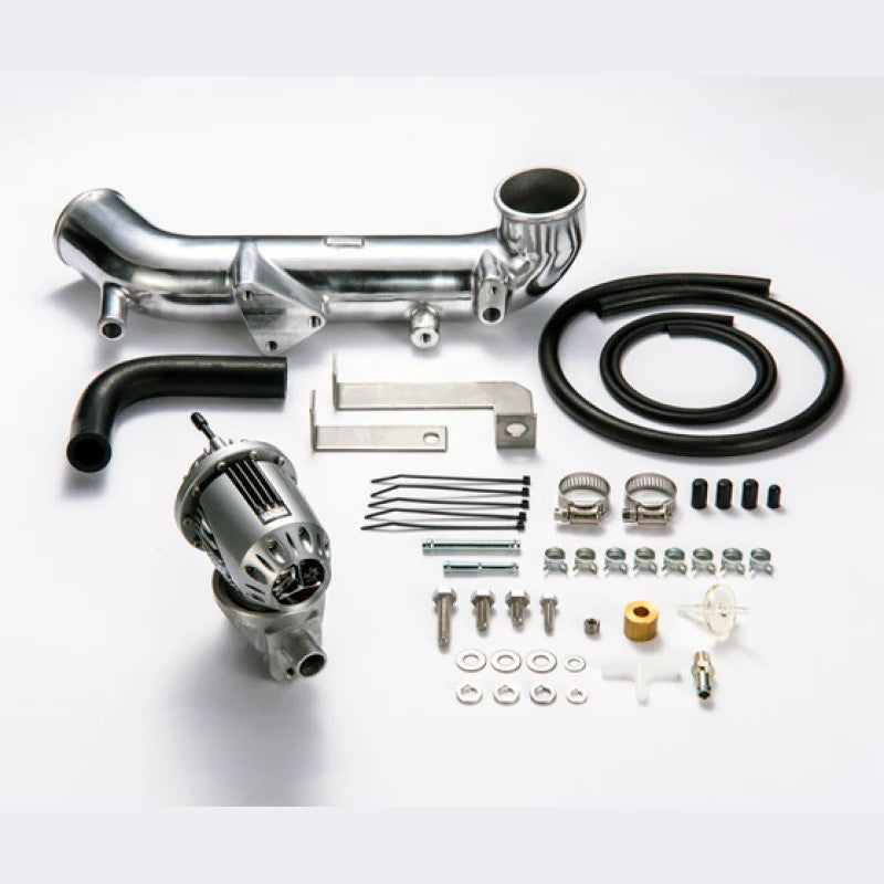 Silver HKS Super SQV 4 sequential blow off valve with vehicle-specific mounting hardware for Honda Civic Type R FK8.